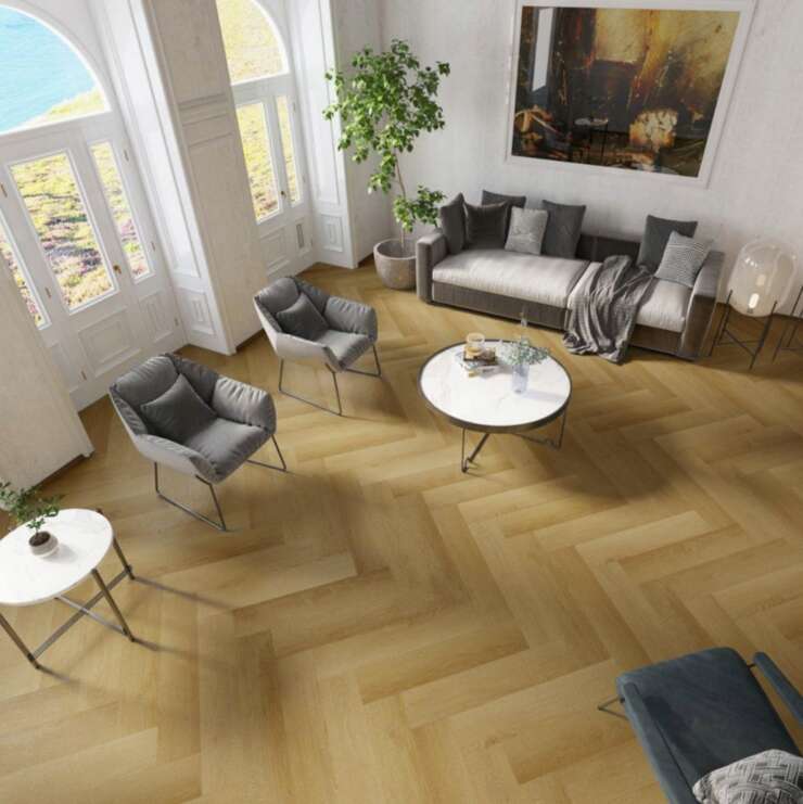 Herringbone LVP floor