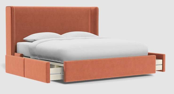 LULU CORAL BED IN VELVET - Image 7